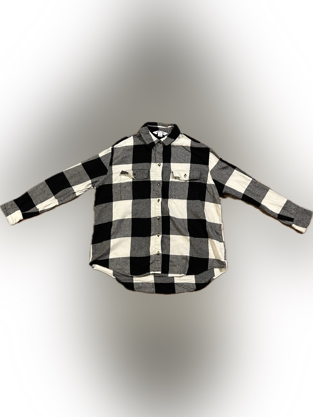 Old Navy Women’s Small Plaid Long Sleeve The Boyfriend Shirt